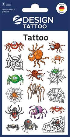 Matrica, tetoválás, 1 ív, 76x120 mm, AVERY ZWECKFORM, "Z-Design No.56693", pókok